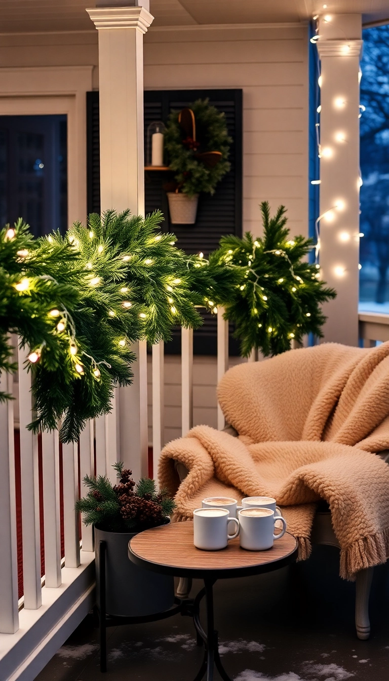 23 Southern Front Porch Ideas for Every Season (Don't Miss #5!) - 4. Winter Wonderland Retreat