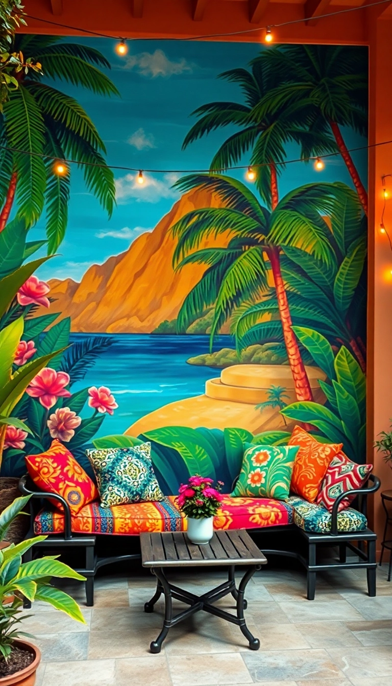 22 Patio Decorating Ideas That Will Transform Your Outdoor Space into a Dream Oasis! - 11. Artistic Wall Murals