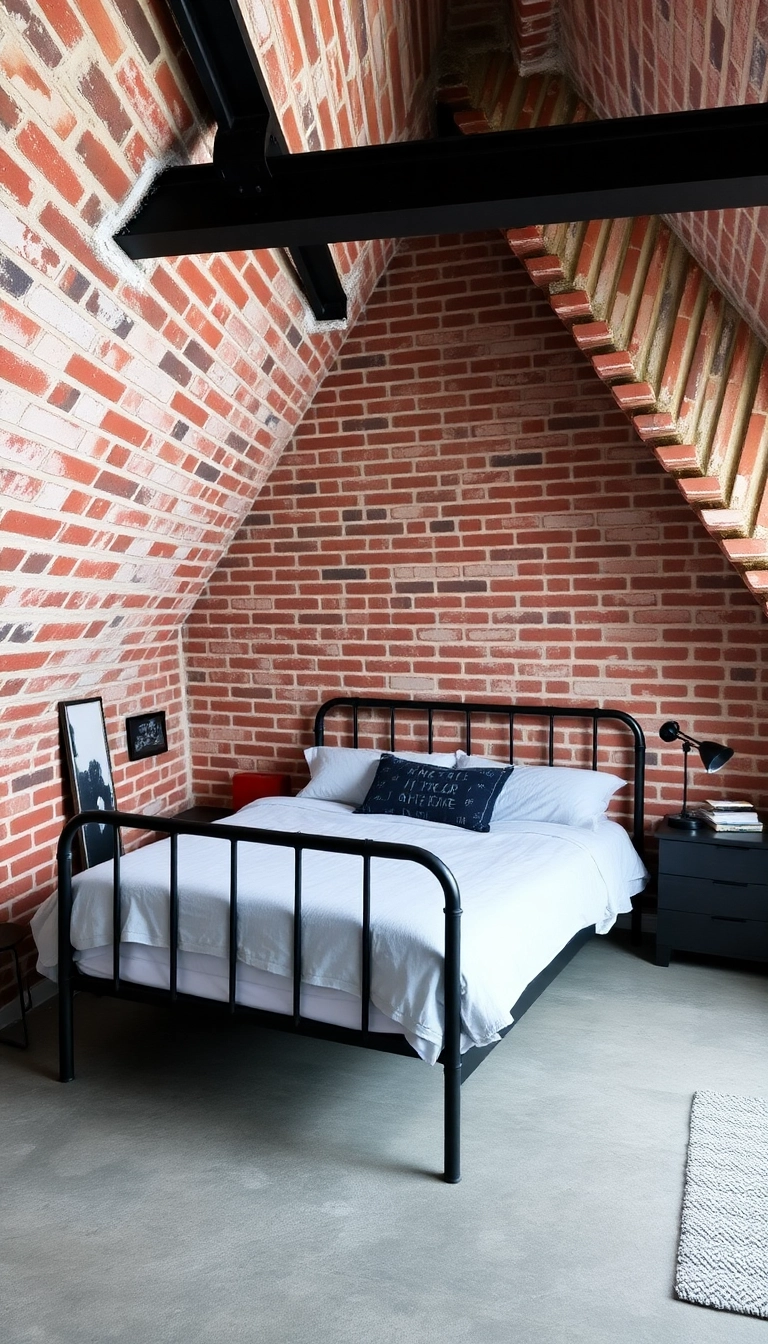 26 Attic Bedroom Angled Ceilings Ideas You Never Knew You Needed! - 8. Industrial Vibes