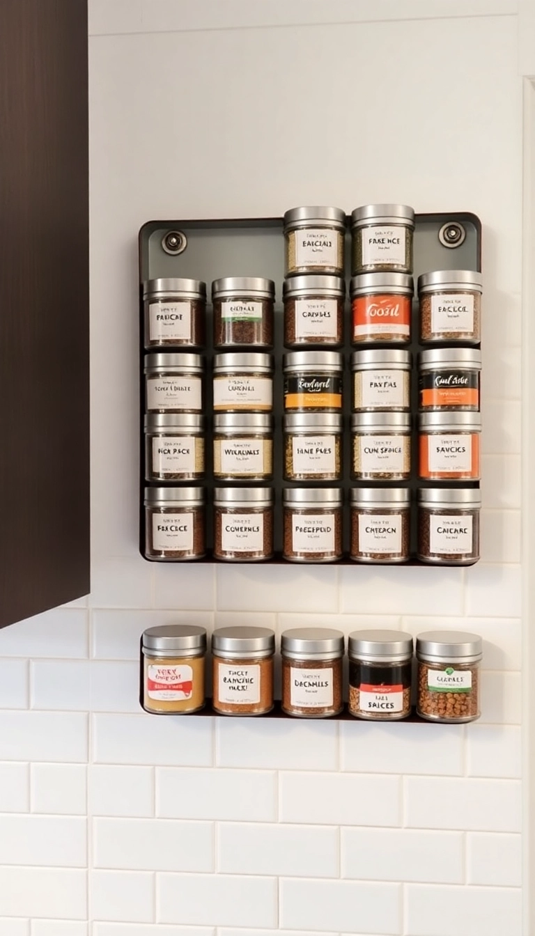 21 Dollar Store Organizing Ideas to Transform Your Home - 5. Magnetic Spice Rack