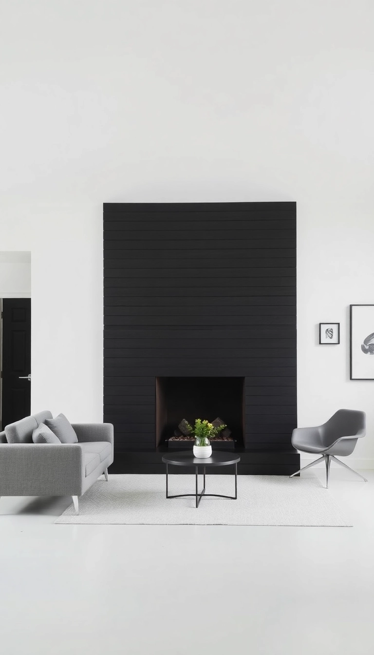 28 Black Shiplap Fireplace Ideas That'll Make Your Living Room Unforgettable! - 1. Elegant Minimalism