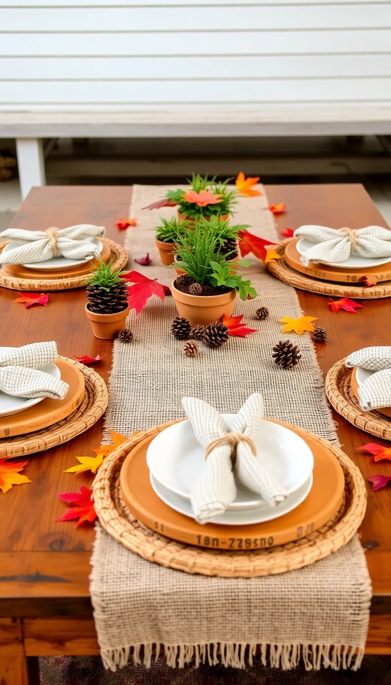 22 Friendsgiving Tablescape Ideas That'll Make Your Guests Say 'WOW!' - 1. Rustic Charm with Natural Elements