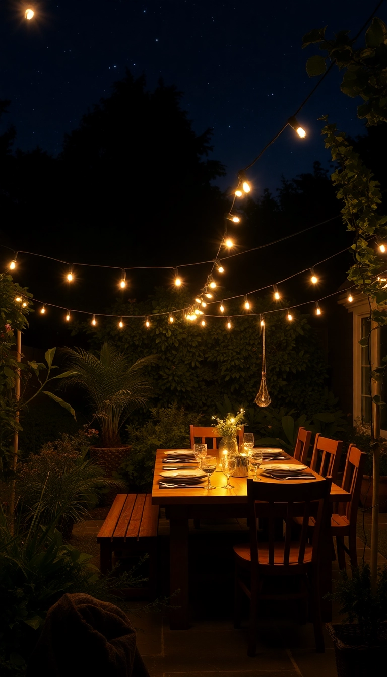 26 Garden Decor Ideas That'll Transform Your Outdoor Space into a Paradise! - 3. Hanging String Lights