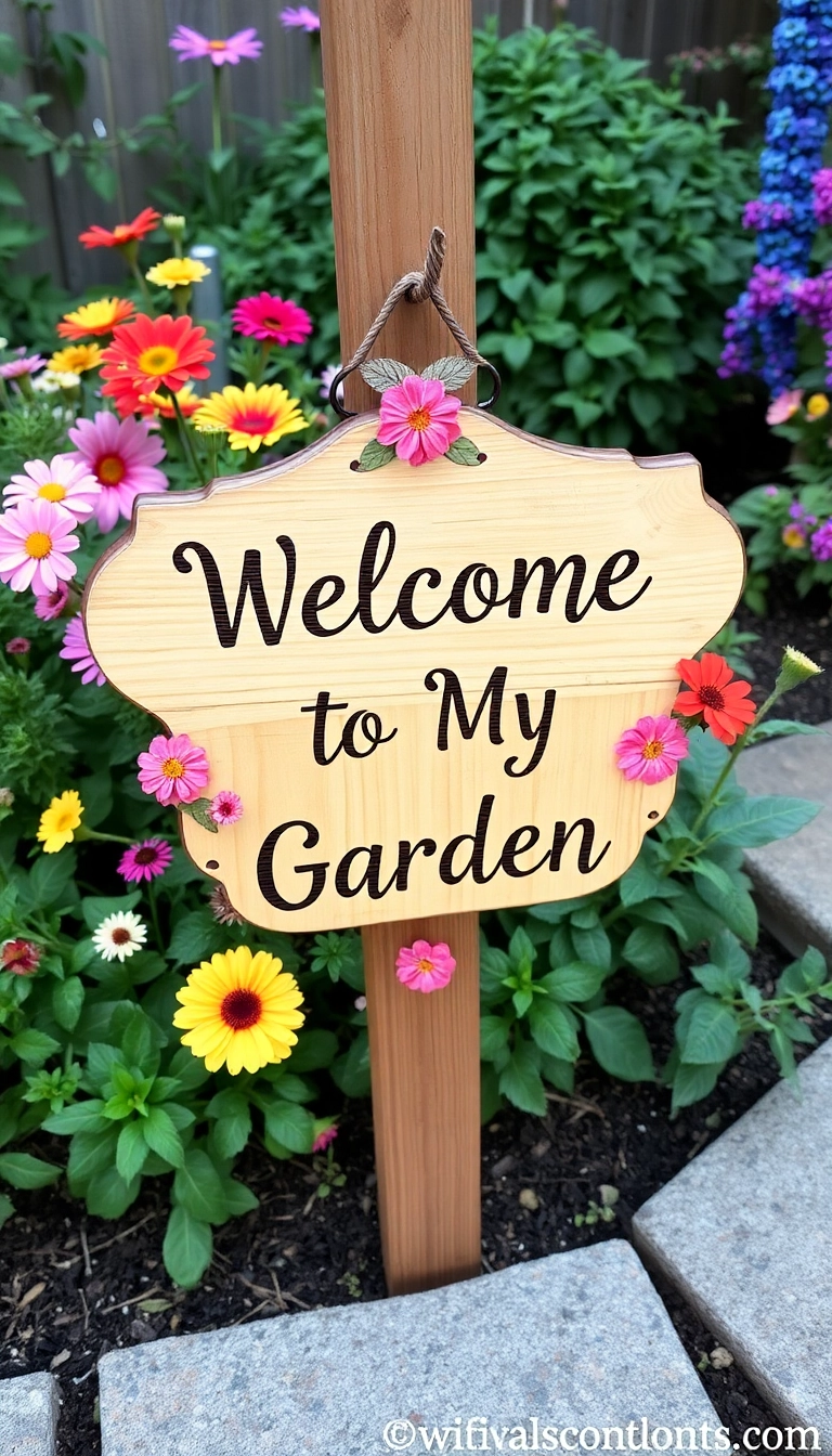 26 Garden Decor Ideas That'll Transform Your Outdoor Space into a Paradise! - 16. Customized Garden Signage