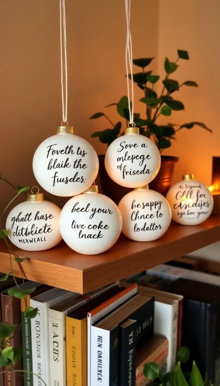 20 Hand Painted Bauble Ideas That Will Transform Your Home Decor Instantly! - 9. Inspirational Quotes