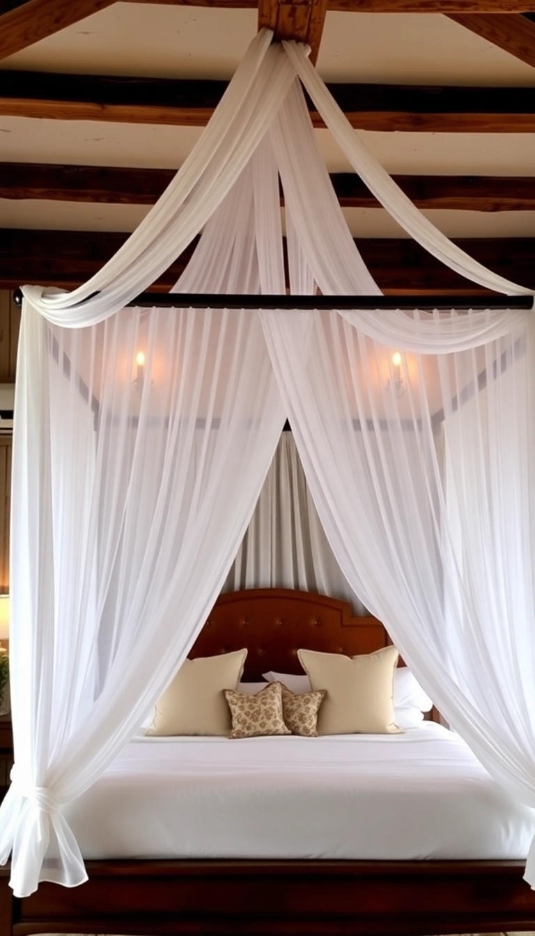 22 Country Bedroom Ideas That'll Make You Feel Right at Home (You Won't Believe #10!) - 9. Elegant Canopy Beds