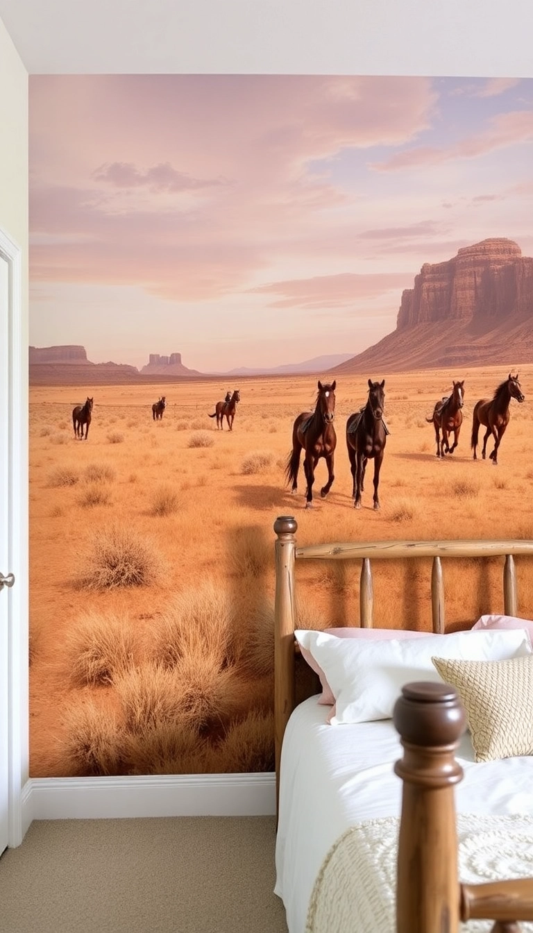 26 Western Bedroom Ideas That'll Make You Feel Like a True Cowboy (You Won't Believe #15!) - 14. Wild West Wallpaper