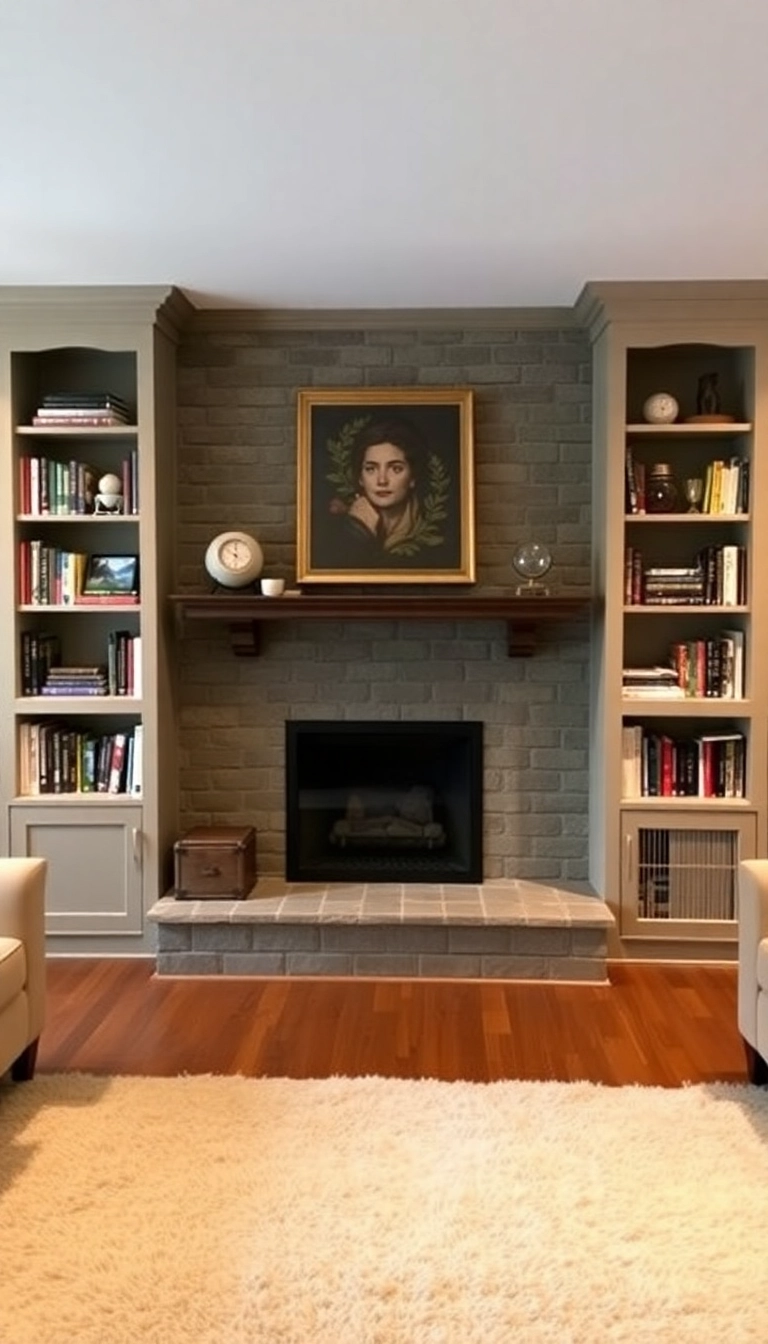 27 Fireplace Ideas for Your Living Room That Will Make You Fall in Love Again! - 5. Fireplace with Built-In Shelving