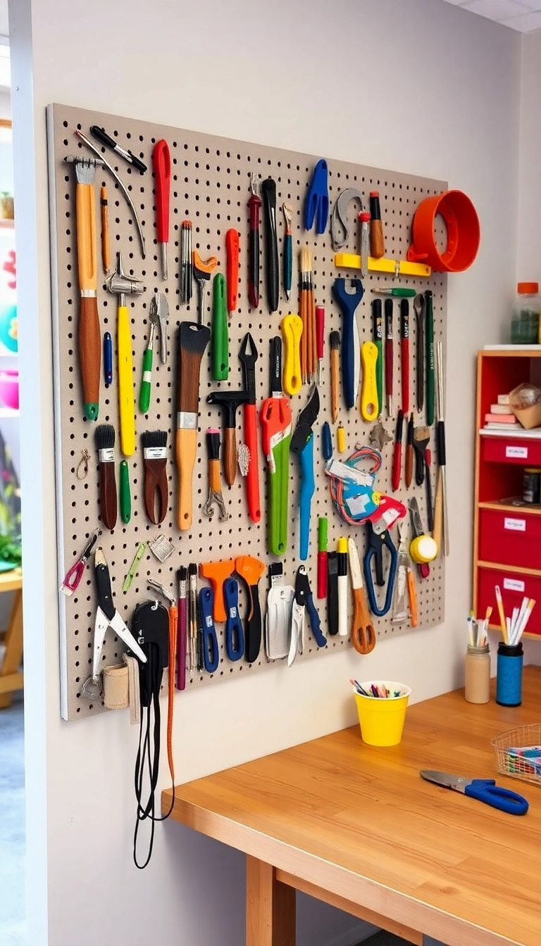 21 Dollar Store Organizing Ideas to Transform Your Home - 4. Pegboard Magic