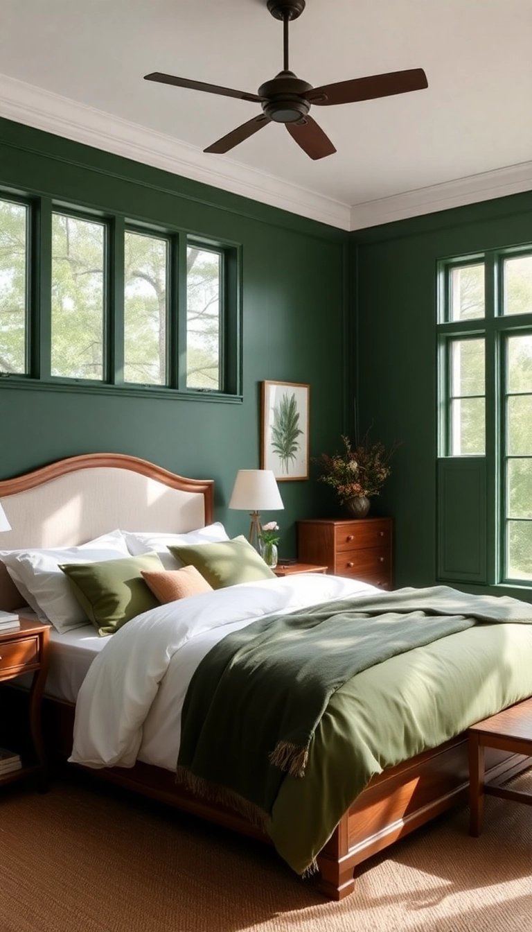 28 Paint Colors for Bedroom Ideas That Will Transform Your Space (You Won't Believe #14!) - 9. Elegant Forest Green