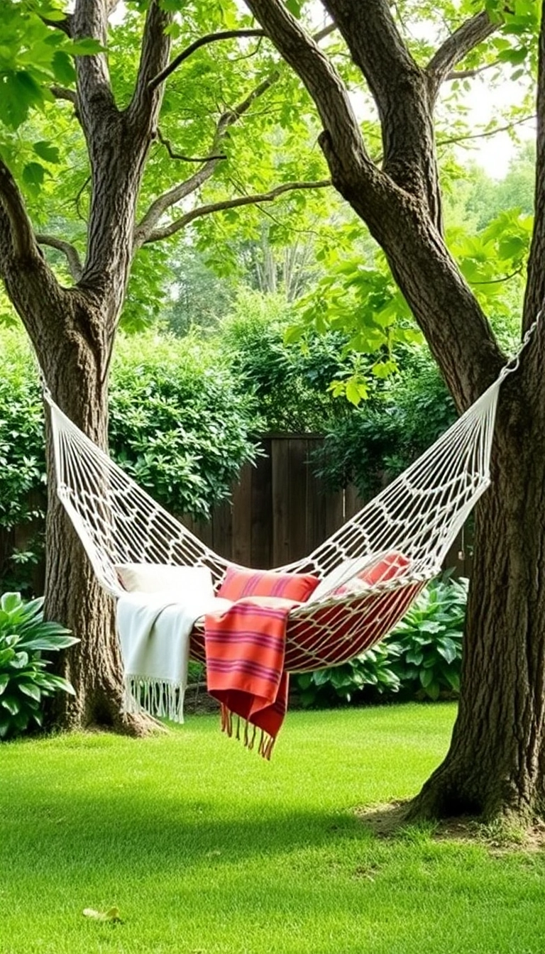 26 DIY Backyard Landscaping Makeovers That'll Transform Your Outdoor Space (You Won't Believe #15!) - 21. Cozy Hammock Retreat