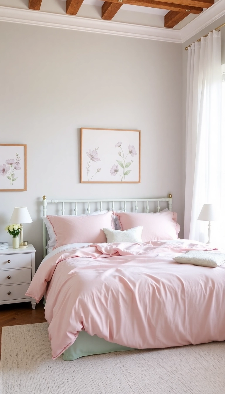 22 Elegant Bedroom Ideas That Will Transform Your Space into a Dreamy Oasis! - 3. Soft Pastel Palettes