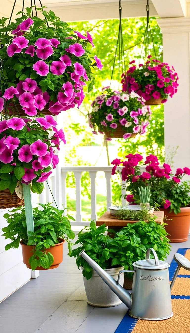 23 Southern Front Porch Ideas for Every Season (Don't Miss #5!) - 1. Spring Blossom Paradise