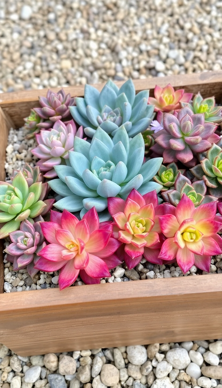 22 Zen Garden Ideas That'll Transform Your Outdoor Space into a Tranquil Oasis! - 11. Colorful Succulent Arrangements