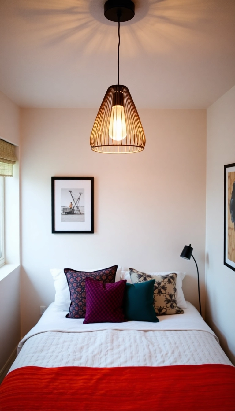 20 Small Room Bedroom Ideas That'll Make You Swoon (You Won't Believe #5!) - 8. Statement Lighting