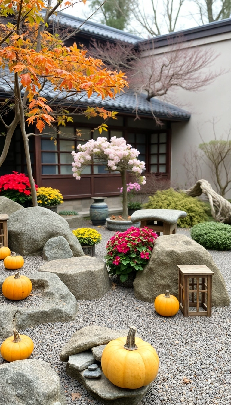 22 Zen Garden Ideas That'll Transform Your Outdoor Space into a Tranquil Oasis! - 20. Seasonal Decor