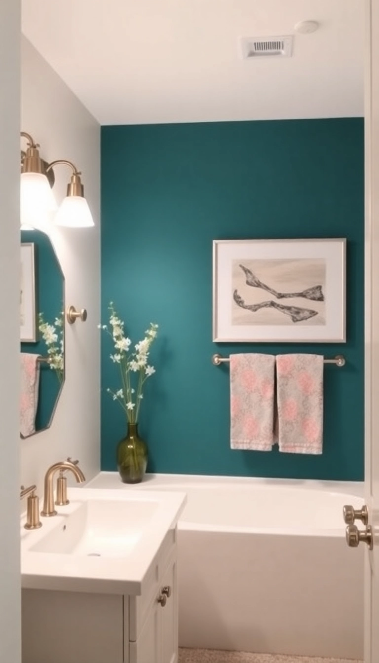 23 Bathroom Decor Ideas You Can Easily Implement on a Budget (Wait Until You See #15!) - 18. Colorful Accent Walls