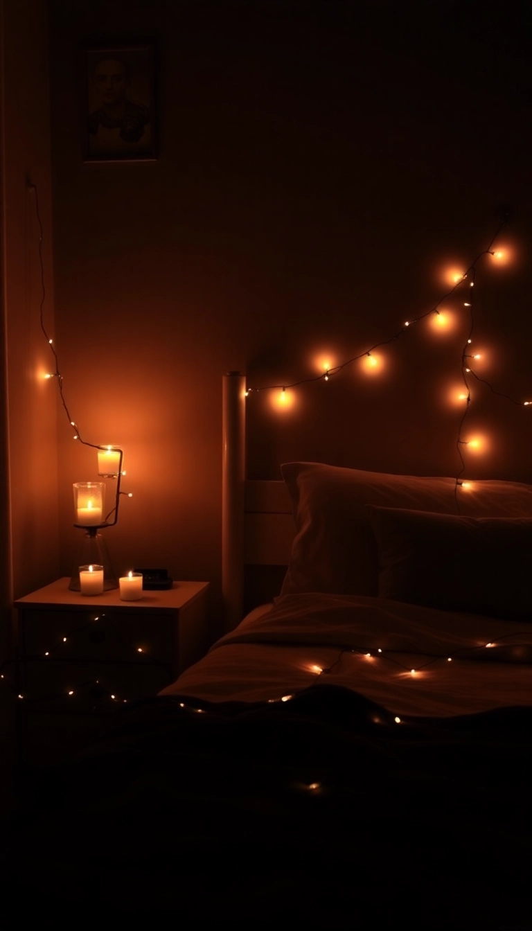 26 Dark Feminine Bedroom Ideas That Will Make You Feel Like a Queen! - 10. Ambient Lighting