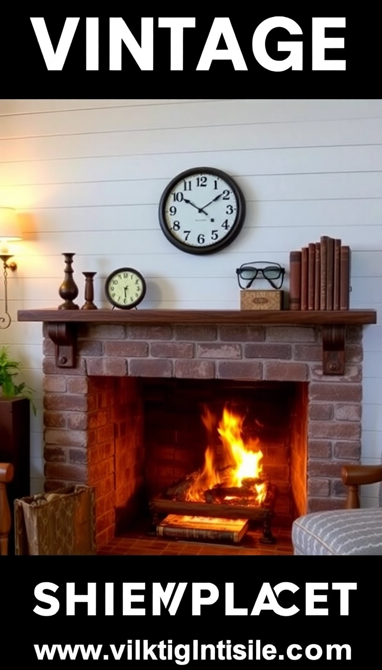 28 Stunning Shiplap Fireplace Ideas That'll Transform Your Living Space! - 19. Shiplap and Vintage Touches