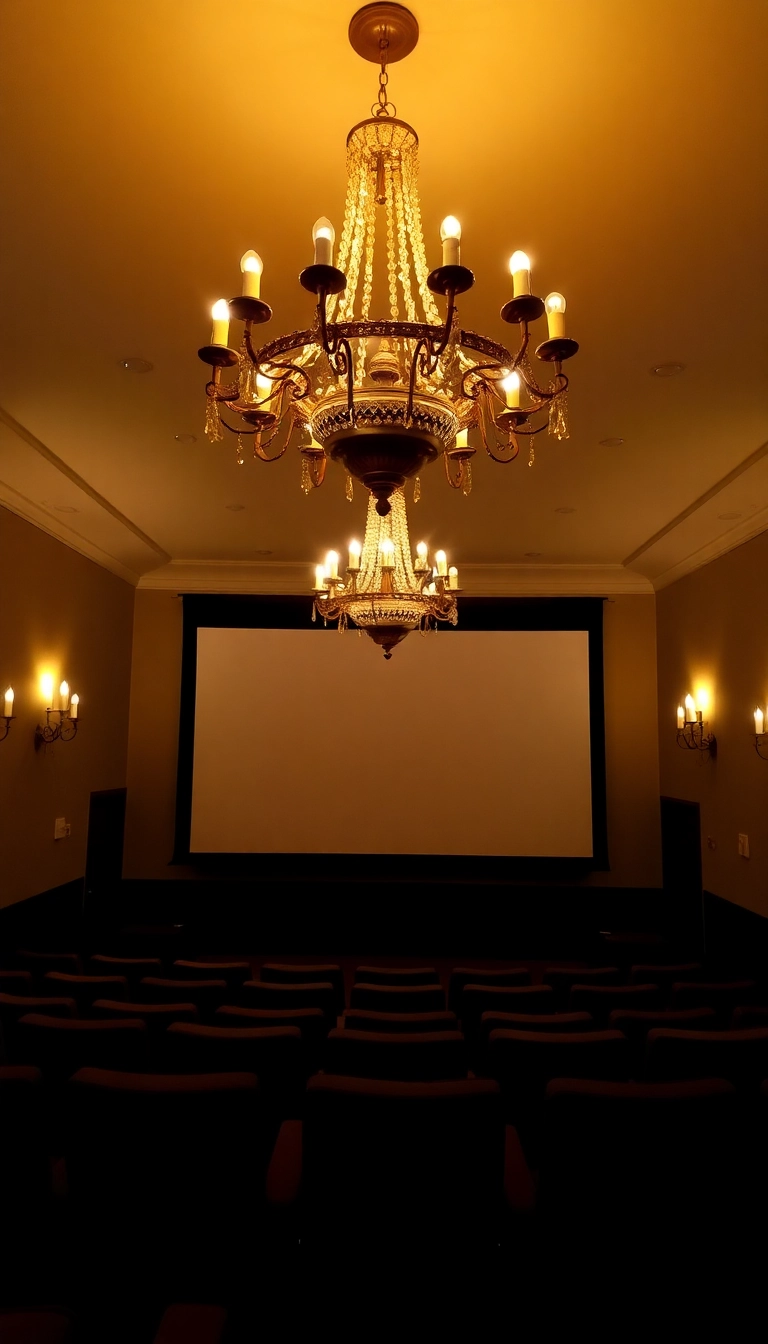 28 Cozy Small Theatre Room Ideas Your Friends Will Envy (Don't Miss #17!) - 7. Stylish Lighting Fixtures