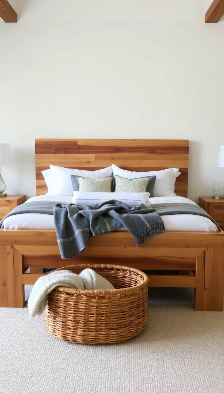 28 Neutral Bedroom Ideas That'll Make You Feel Like You're on Cloud 9! - 5. Natural Wood Accents