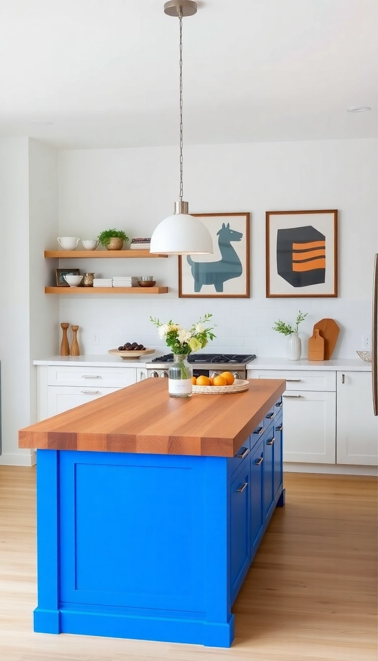 25 Butcher Block Island Ideas That Will Transform Your Kitchen into a Chef's Paradise! - 8. Bold Statement Colors