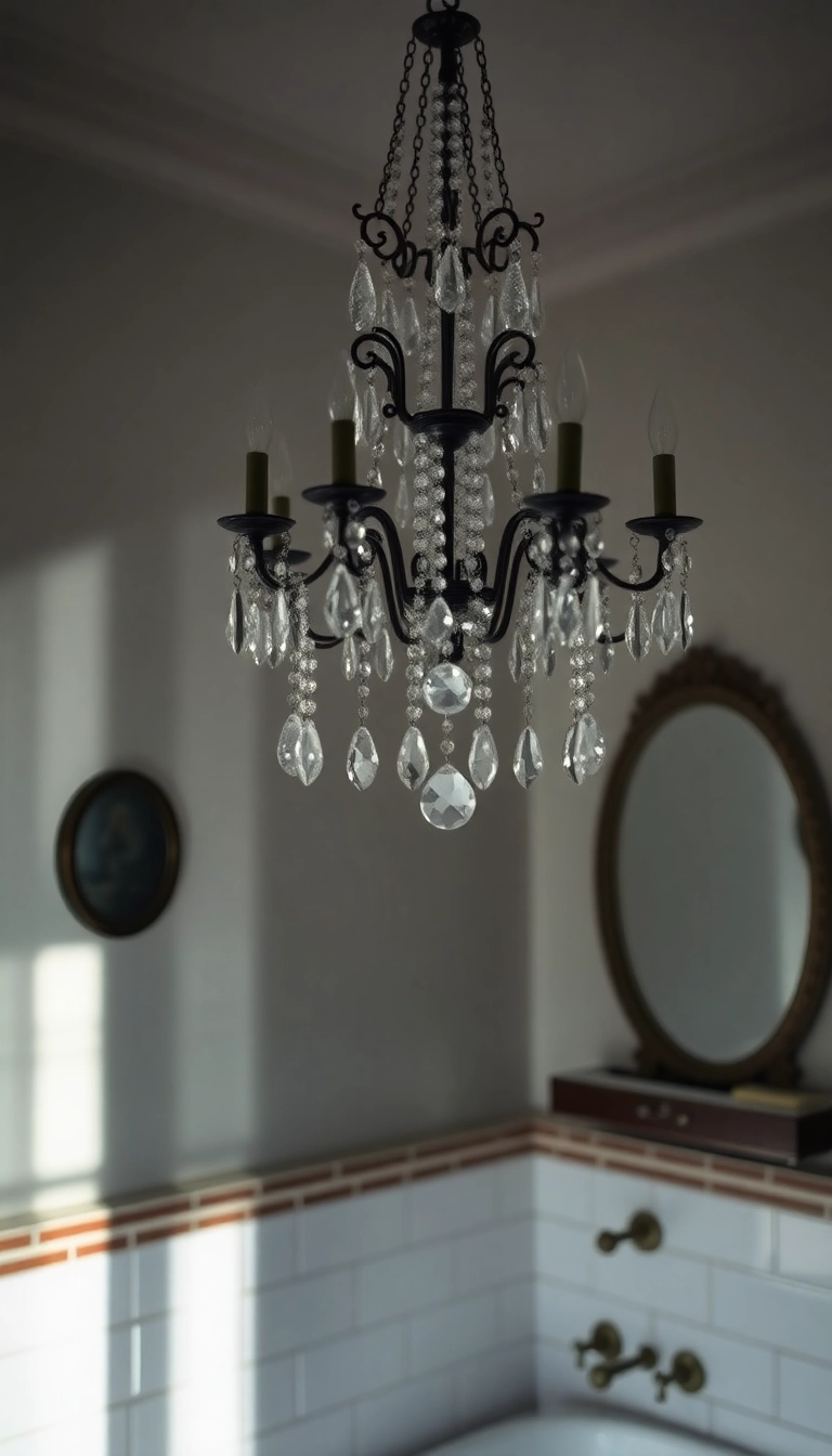 21 Moody Vintage Bathroom Decor Ideas You Can't Miss (Especially #12!) - 11. Unique Lighting