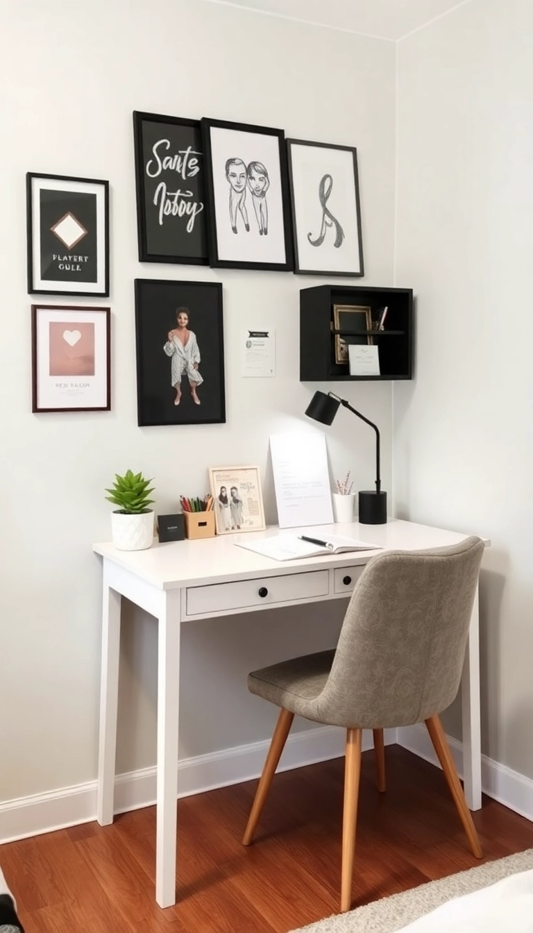 25 Stylish Small Bedroom Decor Ideas for Women (You Won't Believe #14!) - 19. Chic Desk Space