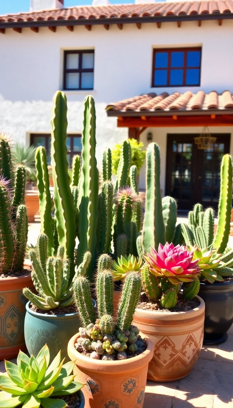 22 Mediterranean Front Yard Landscaping Ideas That Will Make Your Neighbors Envious! - 9. Exotic Cacti and Succulents