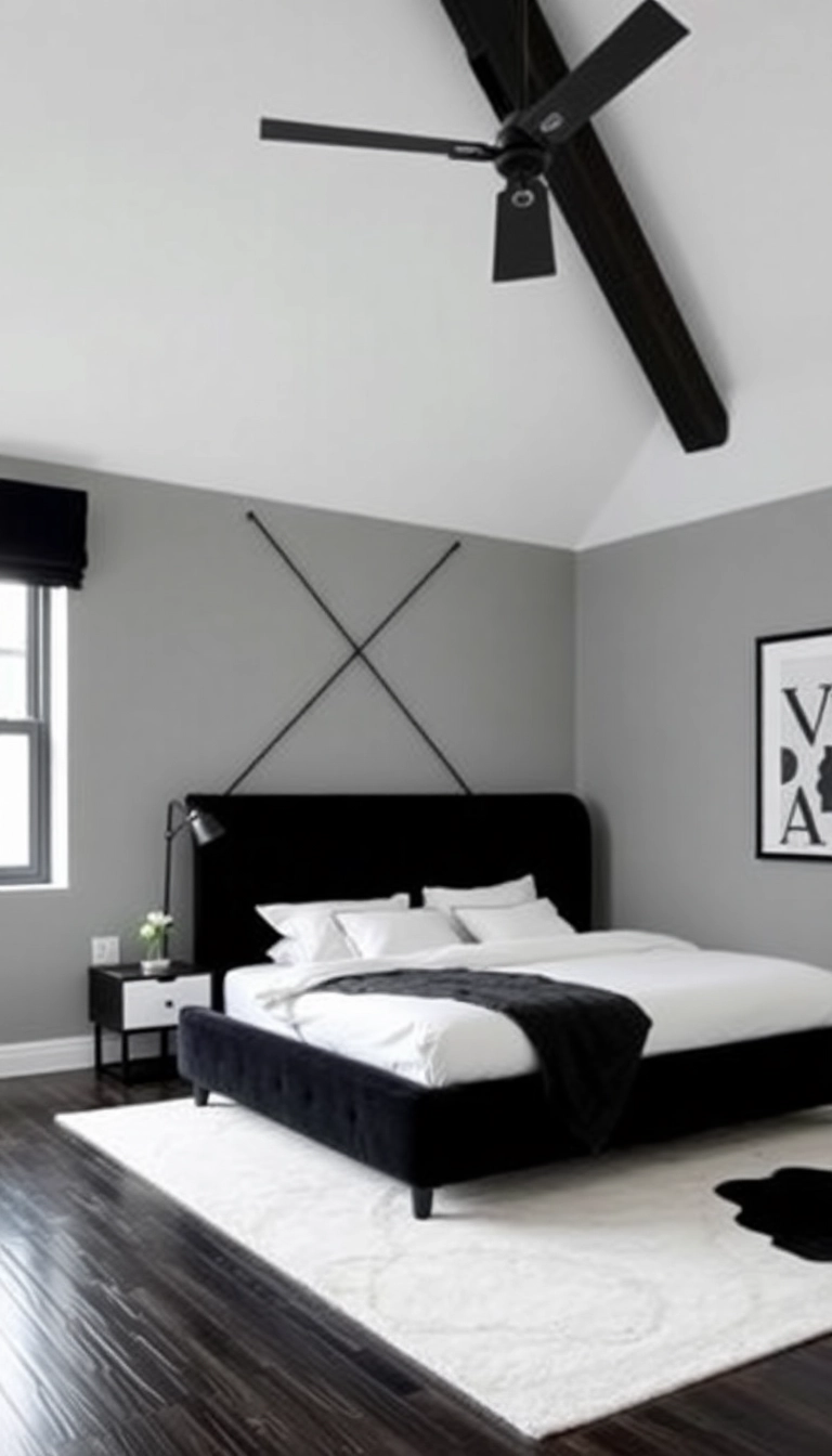 29 Loft Style Bedroom Ideas That'll Make You Want to Move In Immediately! - 6. Monochrome Magic