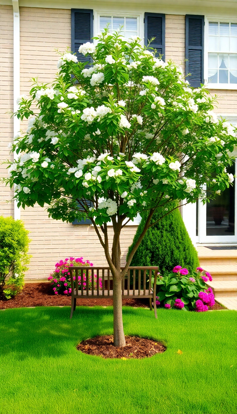 27 Small Front Yard Landscaping Ideas That'll Make Your Neighbors Green with Envy! - 21. Small Trees for Impact