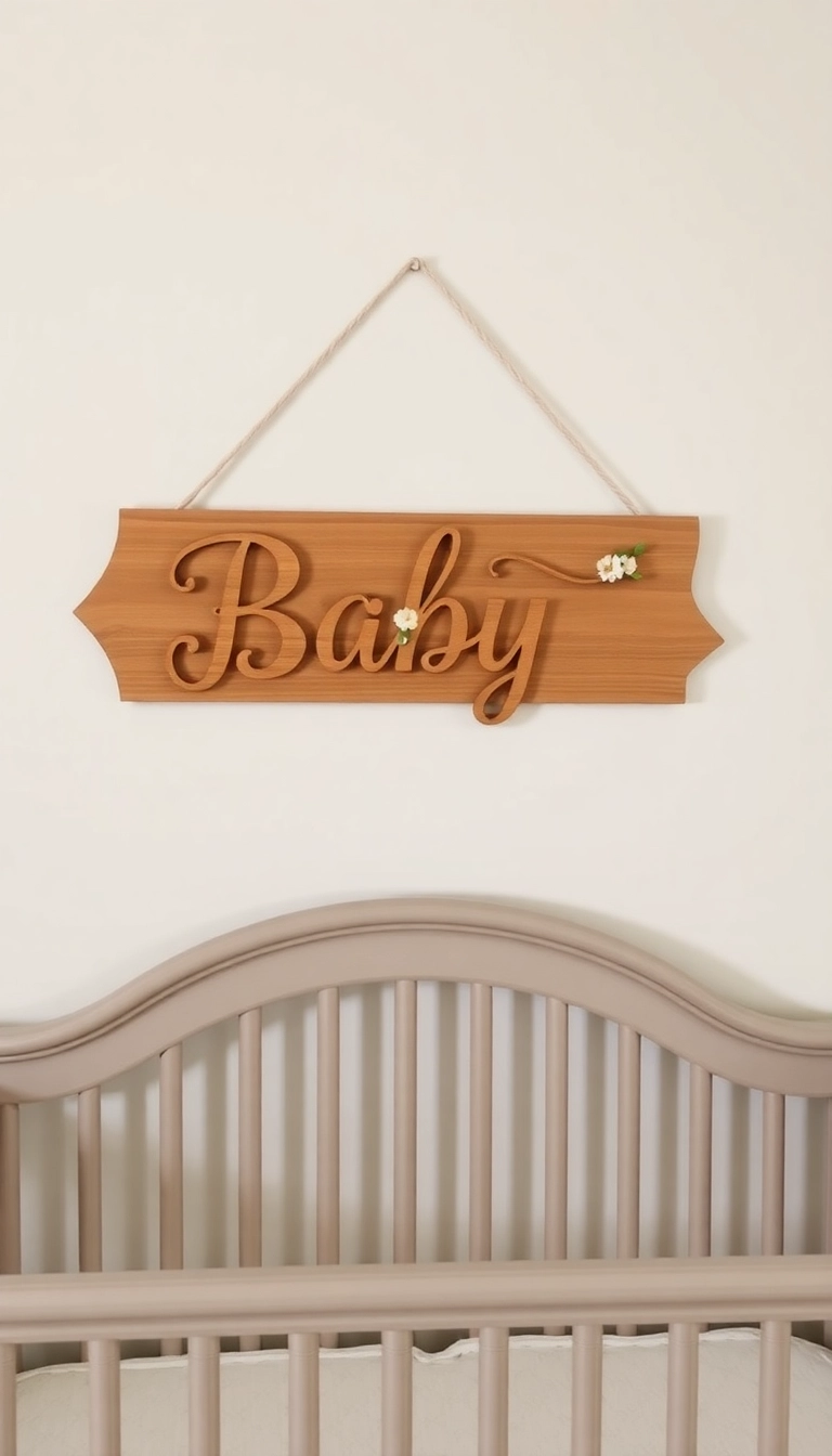 24 Boho Nursery Room Decor Ideas That Will Make You Say 'I Need This!' - 12. Personalized Name Sign