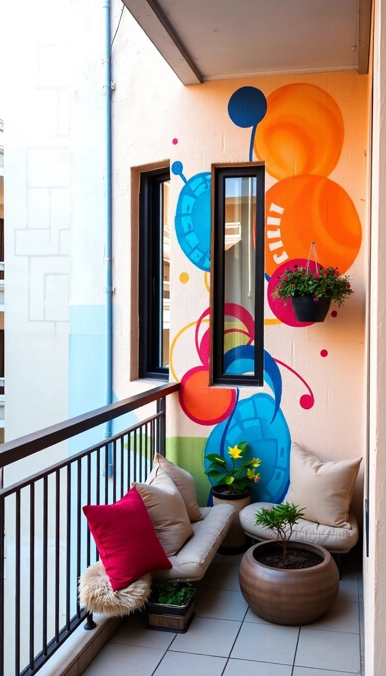 27 Jaw-Dropping Balcony Decor Ideas That'll Transform Your Outdoor Space! - 7. Artistic Wall Decor