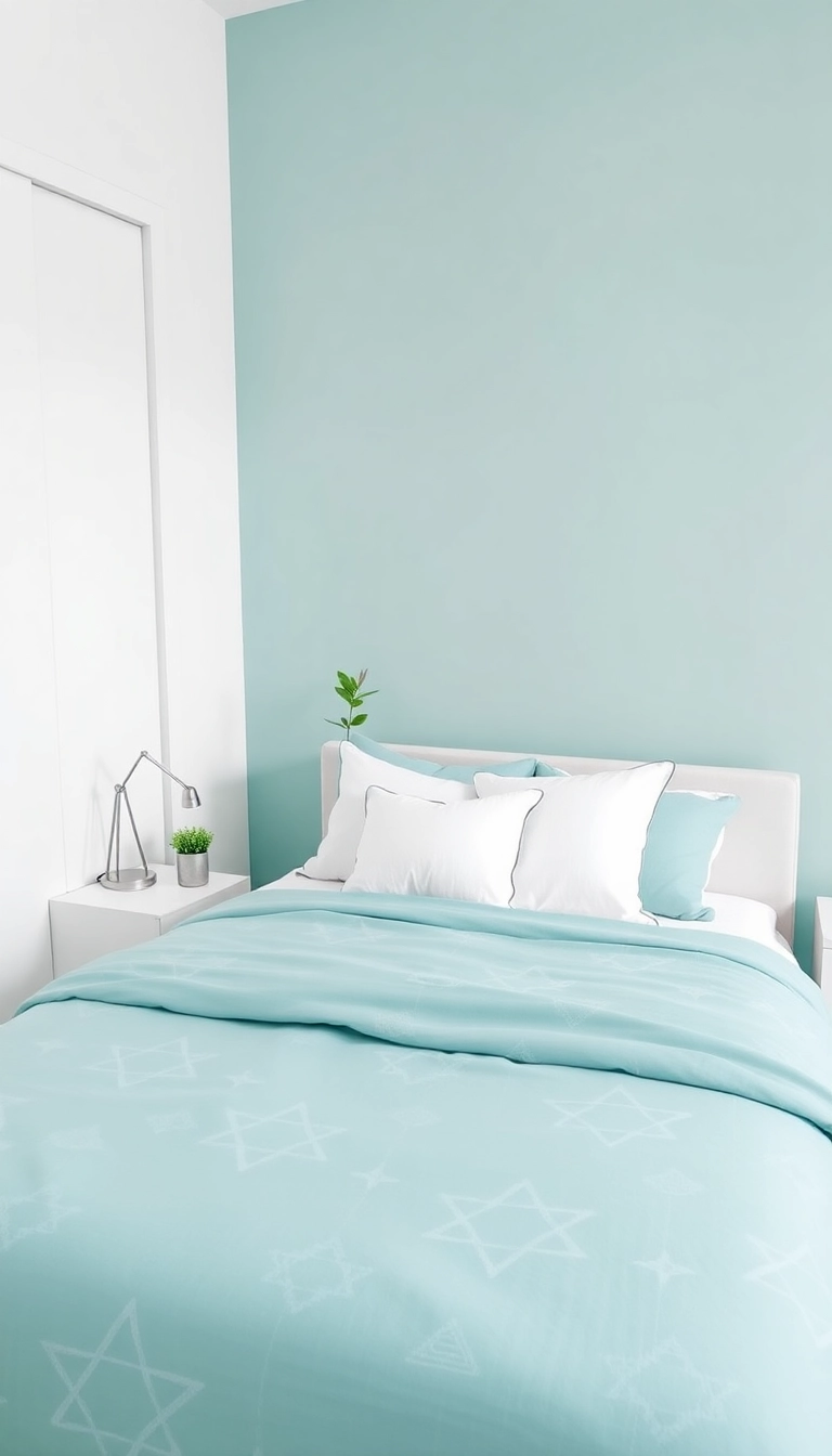 23 Teal Bedroom Ideas That Combine Modern Aesthetics with Unmatched Comfort! - 9. Minimalist Teal Elegance