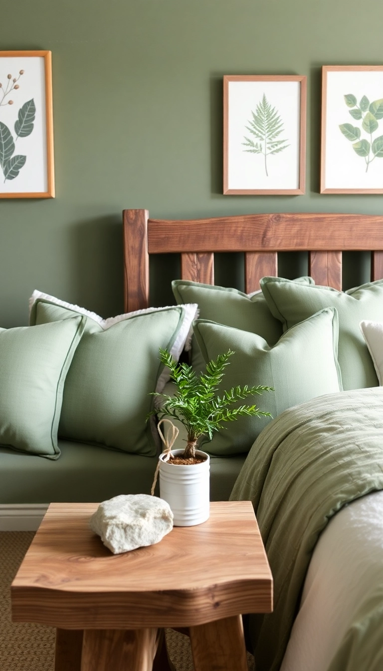 20 Sage Green Bedroom Ideas That'll Transform Your Space into a Serene Retreat! - 1. Nature-Inspired Accents