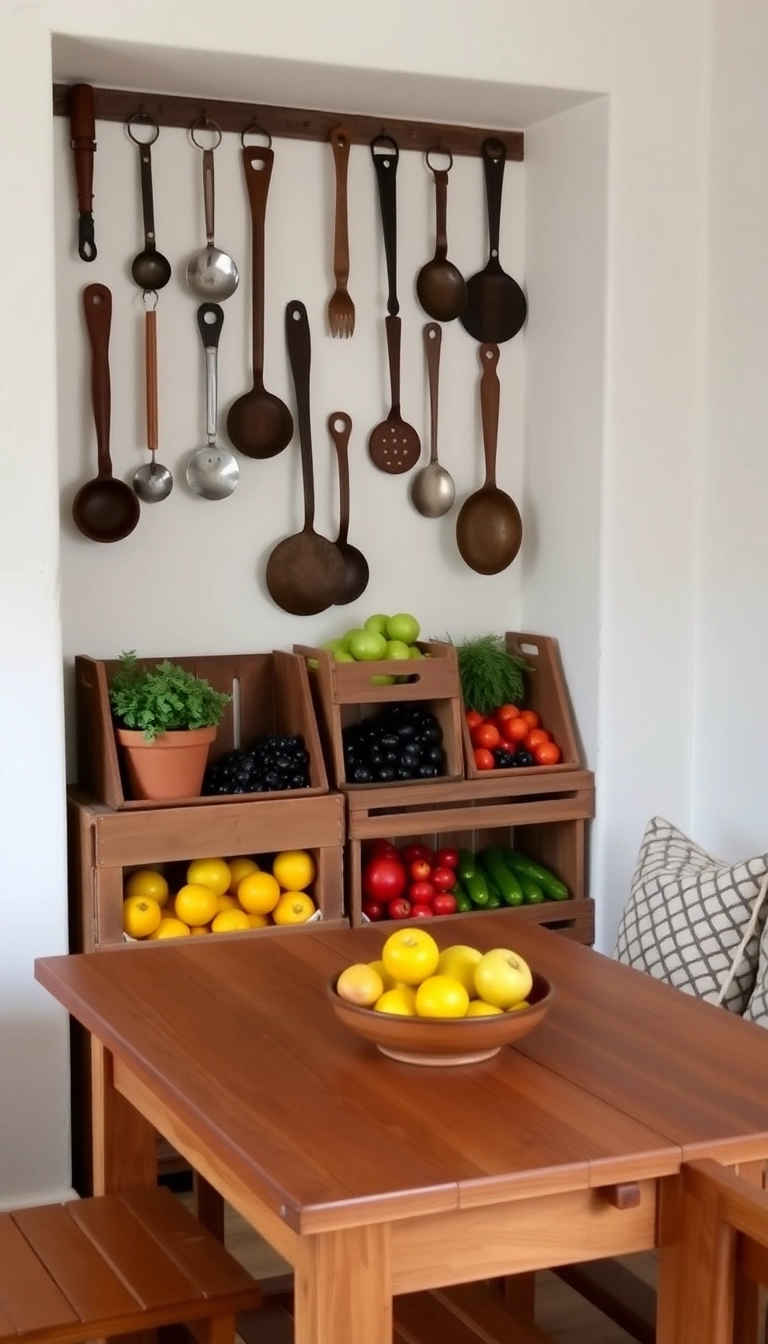 27 Farmhouse Breakfast Nook Ideas That’ll Make You Want to Sip Coffee All Morning! - 7. Farm Fresh Decor