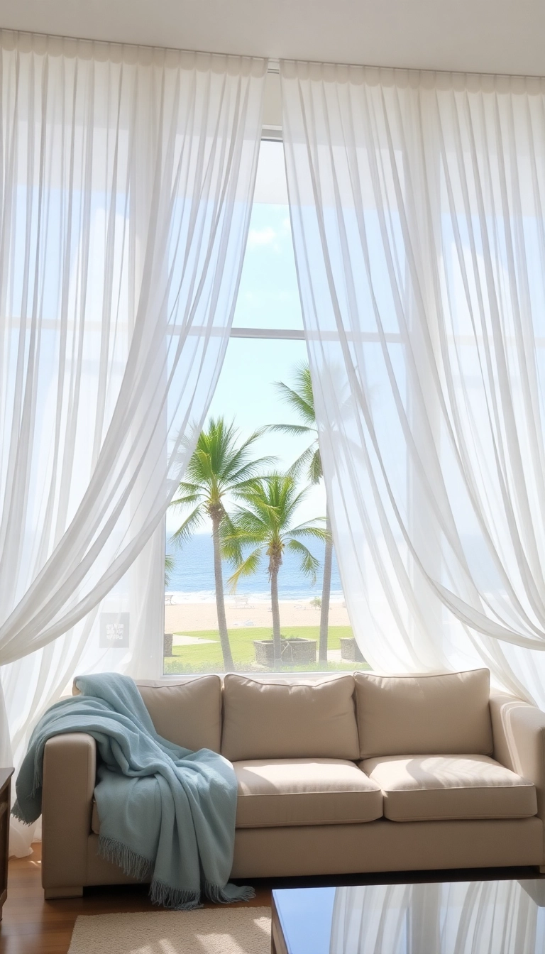 25 Modern Coastal Decor Ideas That Will Make Your Home Feel Like a Beach Paradise! - 4. Light and Breezy Fabrics