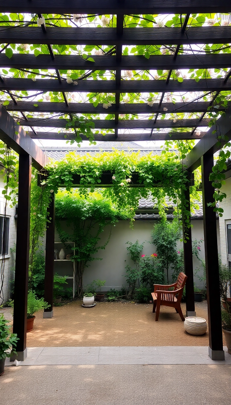 25 Japanese Courtyard Homes That'll Transform Your Outdoor Living Experience (You Won't Believe #12!) - 18. Pergolas: Providing Shade and Structure