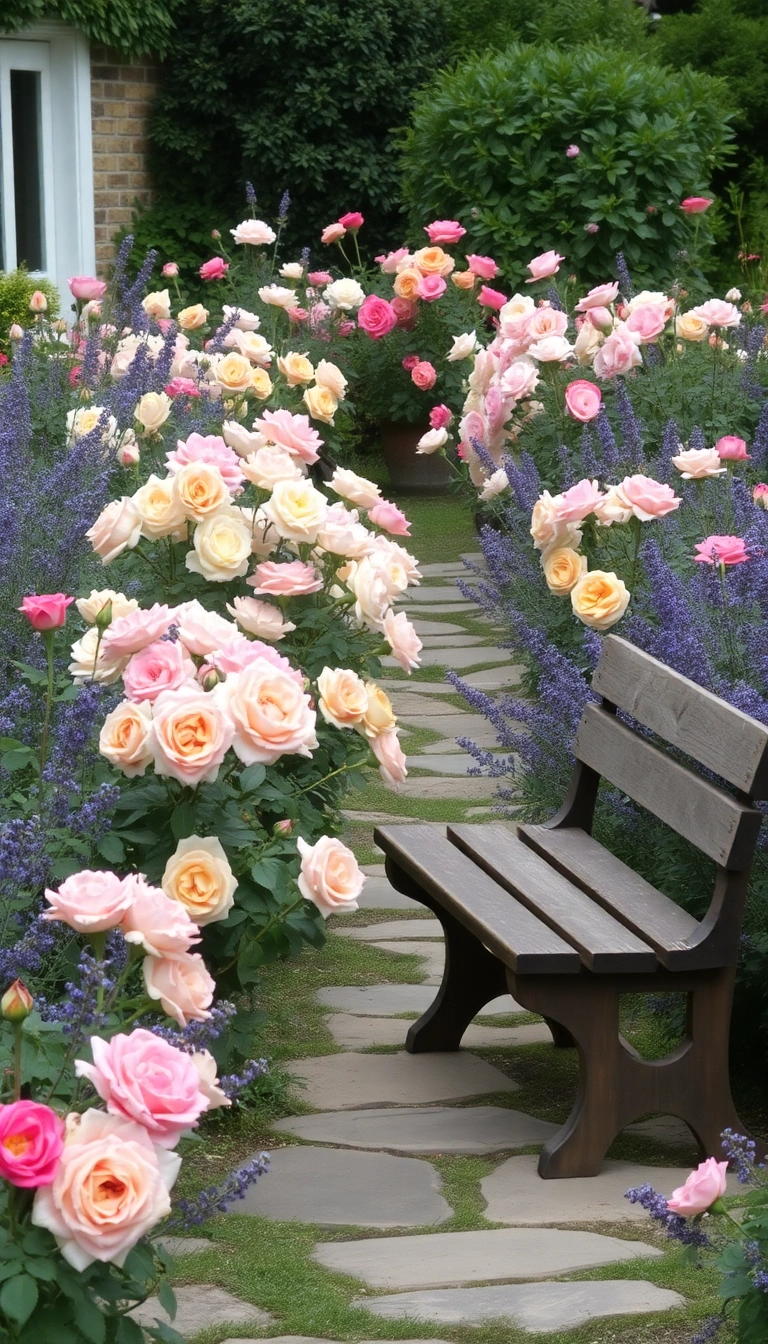 26 Stunning Plant Combinations to Transform Your Sunny Front Yard! - 3. Classic Charm: Roses and Lavender