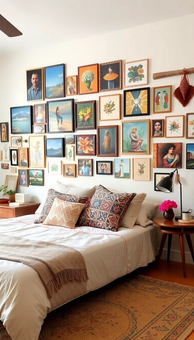 25 Boho Bedroom Inspirations for a Cozy Retreat (Wait Until You See #12!) - 10. Personalized Art