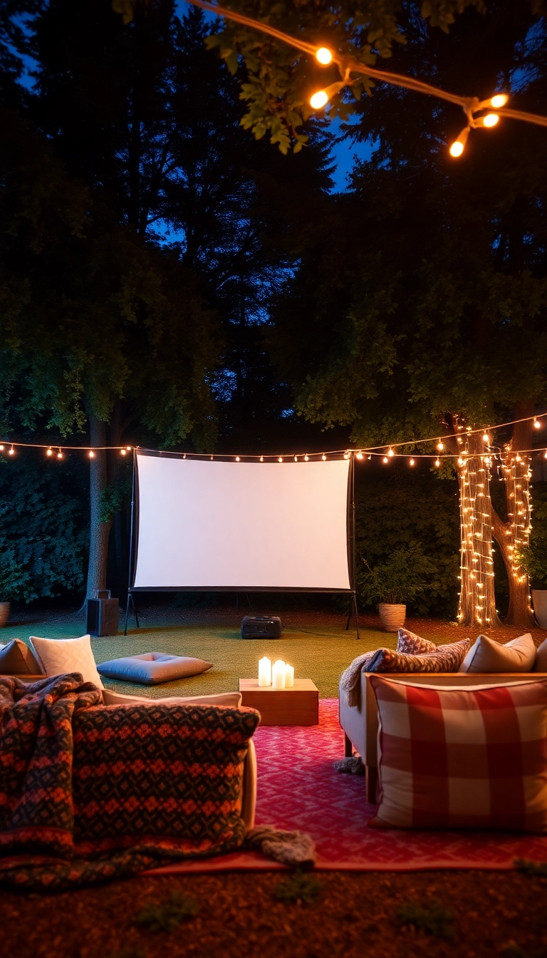 26 DIY Backyard Landscaping Makeovers That'll Transform Your Outdoor Space (You Won't Believe #15!) - 17. Outdoor Movie Night Setup