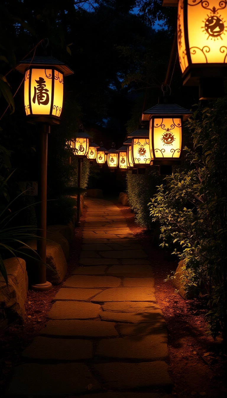 27 Japanese Garden Ideas That'll Turn Your Backyard into a Tranquil Oasis (You Won't Believe #15!) - 13. Lantern Path Lights