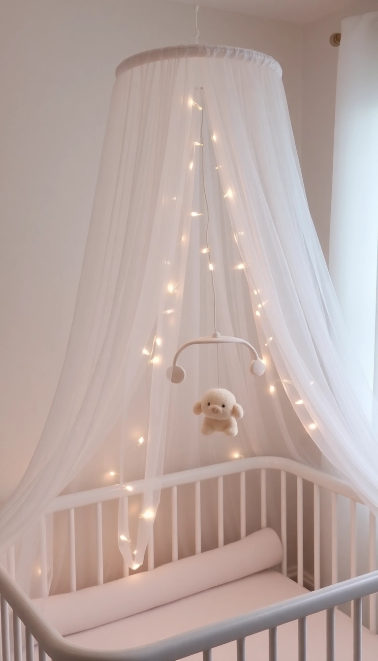 24 Boho Nursery Room Decor Ideas That Will Make You Say 'I Need This!' - 6. Dreamy Canopy Over the Crib