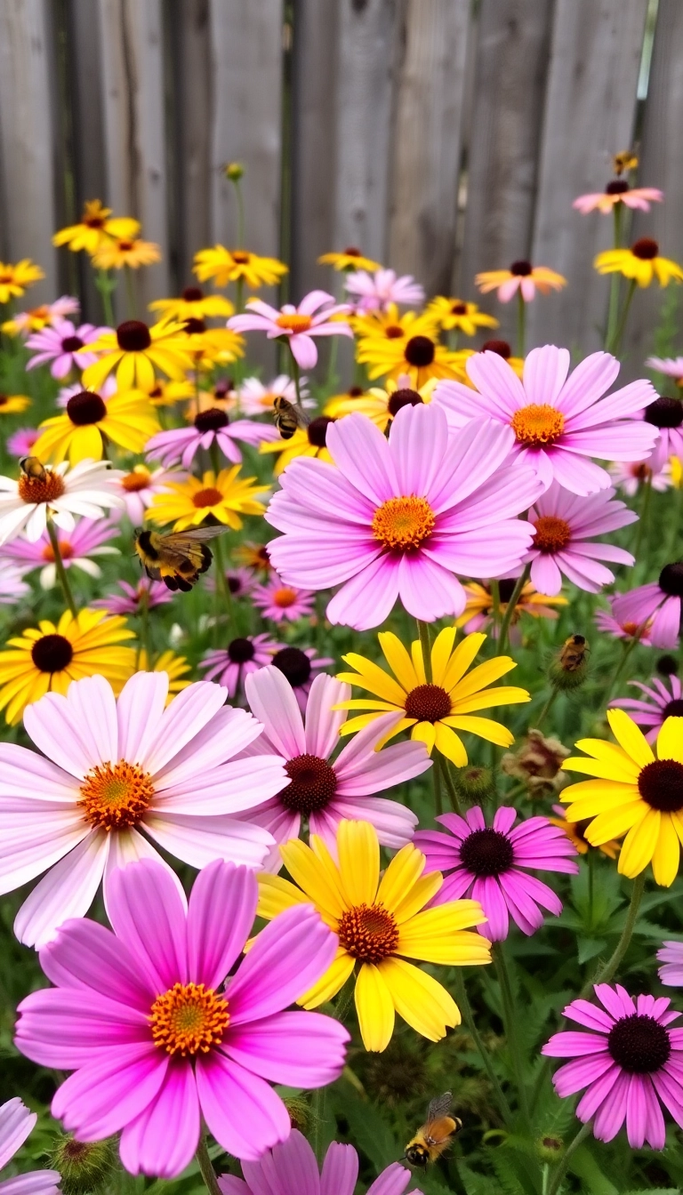 26 Stunning Plant Combinations to Transform Your Sunny Front Yard! - 6. Whimsical Wildflowers: Cosmos and Black-eyed Susans