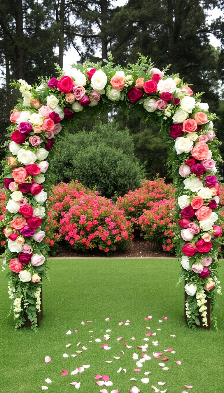 27 Backyard Wedding Decor Ideas That'll Make Your Big Day Unforgettable! - 1. Floral Archway