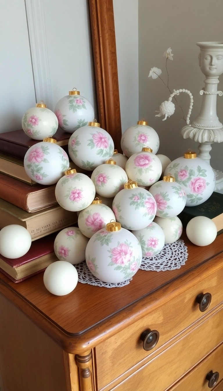 20 Hand Painted Bauble Ideas That Will Transform Your Home Decor Instantly! - 5. Vintage Charm