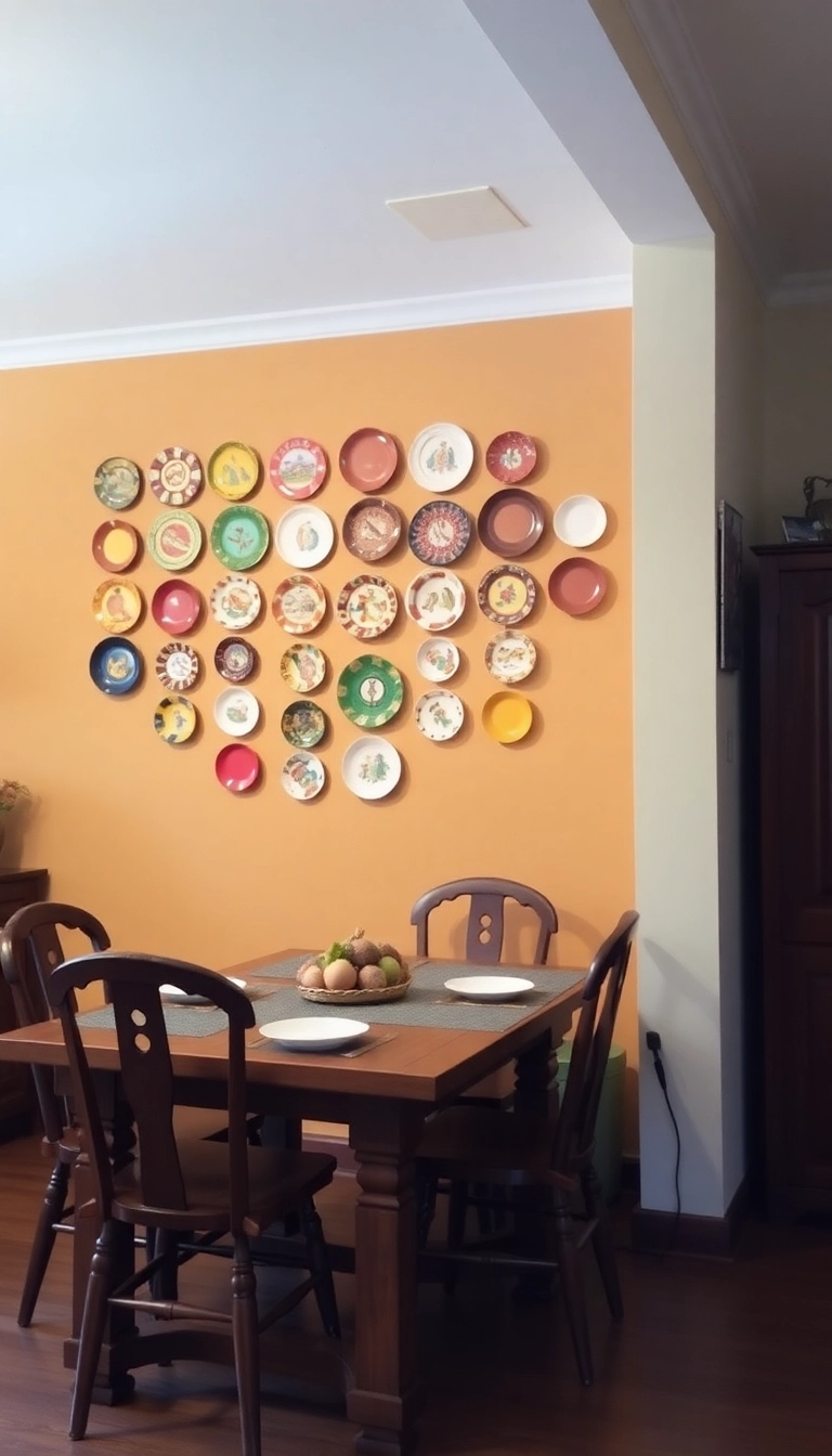 28 Stunning Wall Decor Ideas That'll Transform Your Home Instantly! - 12. Colorful Plates Display