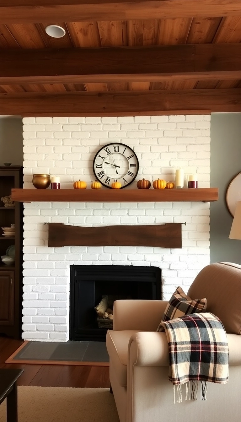 25 Stunning White Brick Fireplace Ideas to Transform Your Living Room (Wait Until You See #10!) - 1. Rustic Charm with a Twist