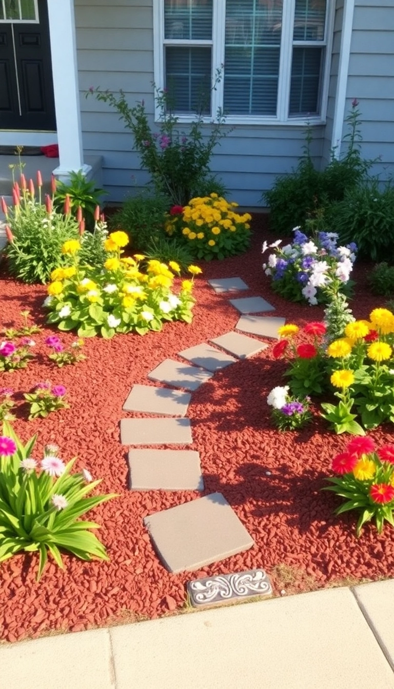 26 Tiny Front Garden Ideas That'll Make Your Neighbors Envious! - 21. Artistic Mulch