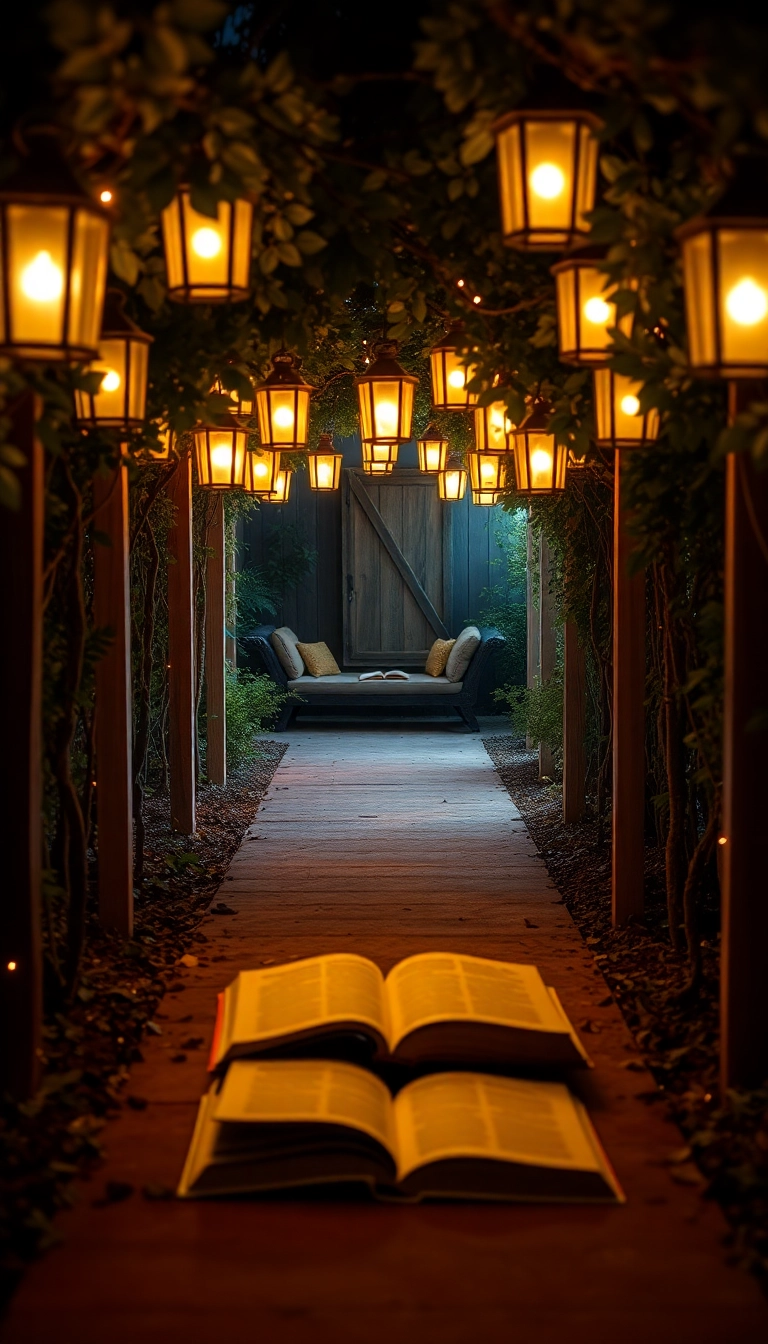 23 Japanese Style Garden Reading Nooks That Will Make You Want to Escape & Read Forever! - 14. Lantern Lit Path